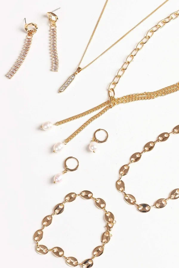 Joularie Double Strand Pearl Drop Chain* Necklaces