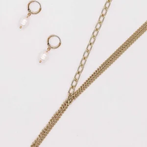 Joularie Double Strand Pearl Drop Chain* Necklaces