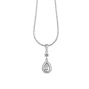 Newbridge Silverware Jewellery Drop Pendant Clear Stone* Boxed Gifts