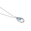 Newbridge Silverware Jewellery Droplet Pendant With Blue Stone* Boxed Gifts