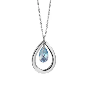 Newbridge Silverware Jewellery Droplet Pendant With Blue Stone* Boxed Gifts