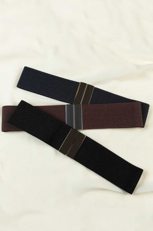 Pala D'oro Accessories Elasticated Belt In Coffee* Belts