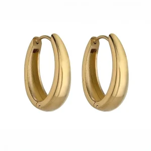 Knight & Day Elegant Oval Gold Hoop Earrings*Women As Seen On Social