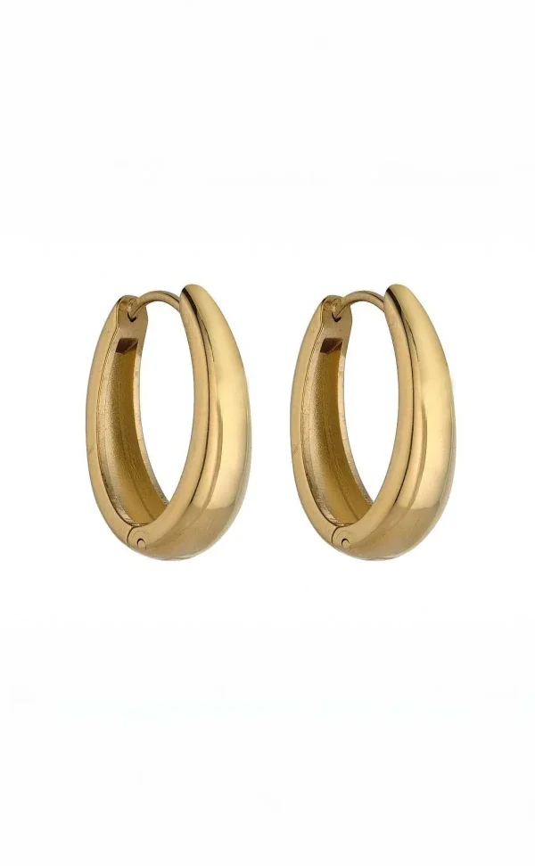 Knight & Day Elegant Oval Gold Hoop Earrings*Women As Seen On Social