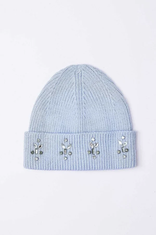 SOUL Accessories Embellished Beanie In Blue* Hats