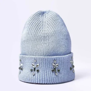 SOUL Accessories Embellished Beanie In Blue* Hats