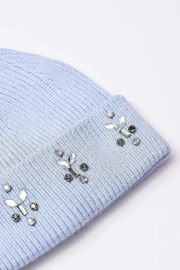 SOUL Accessories Embellished Beanie In Blue* Hats