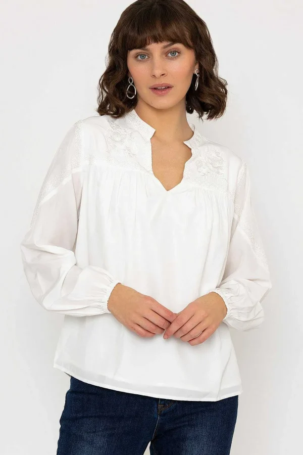 Rowen Avenue Embroidered Blouse In Ecru*Women Tops & Blouses