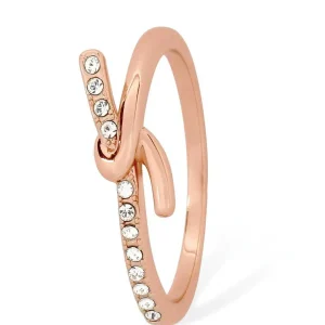 Tipperary Crystal Jewellery Eternal Knot Ring In Rose Gold - Size 7* Boxed Gifts