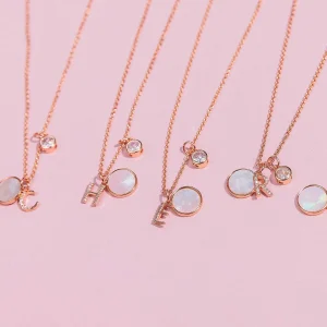 Cherish F Initial Necklace In Rose Gold* Teenager