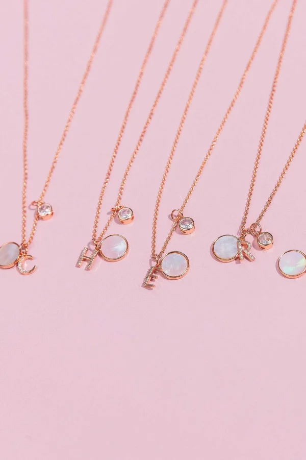 Cherish F Initial Necklace In Rose Gold* Teenager