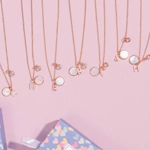 Cherish F Initial Necklace In Rose Gold* Teenager