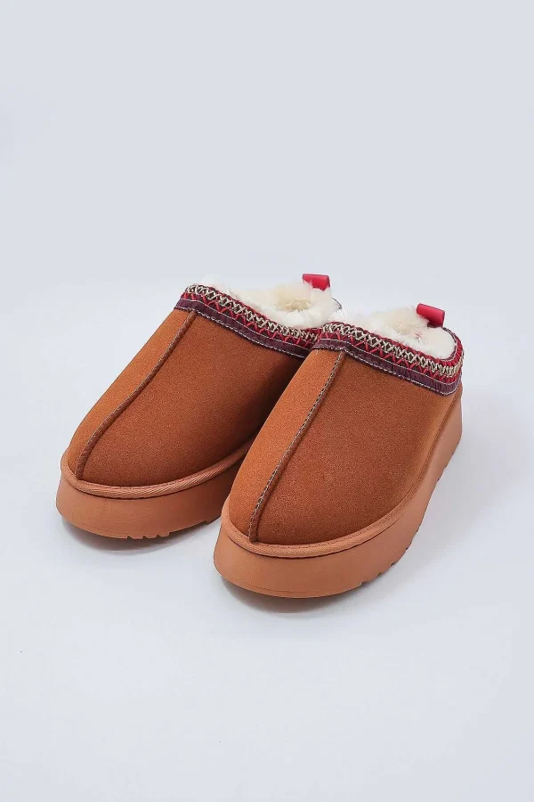 Cherish Accessories Faux Fur Cosy Slippers In Tan*Women Nightwear