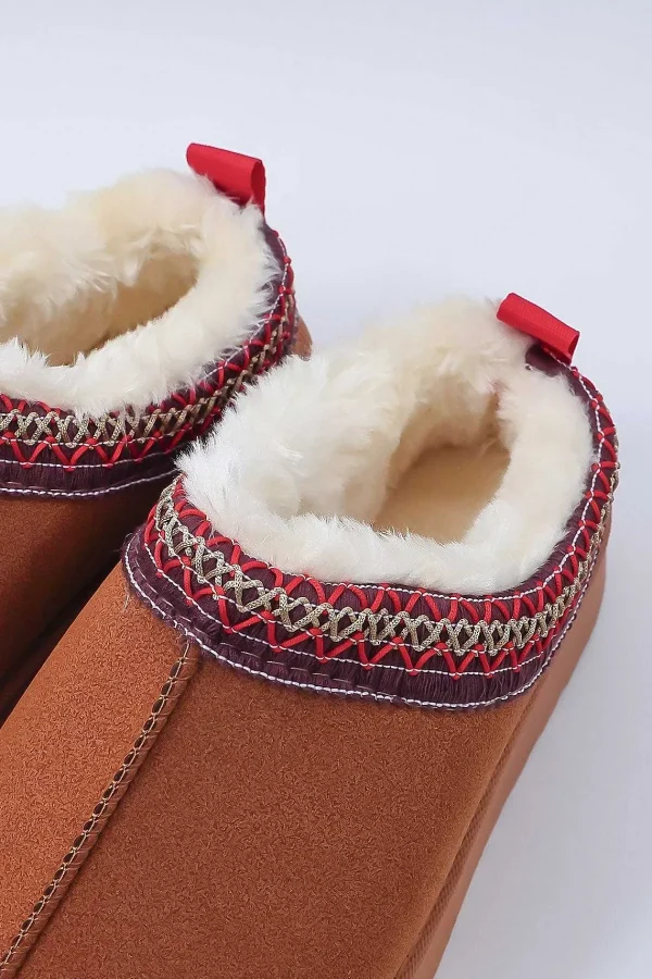 Cherish Accessories Faux Fur Cosy Slippers In Tan*Women Nightwear