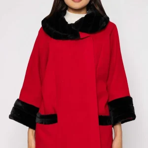 Pala D'oro Faux Fur Trim Jacket In Red*Women Coats & Jackets