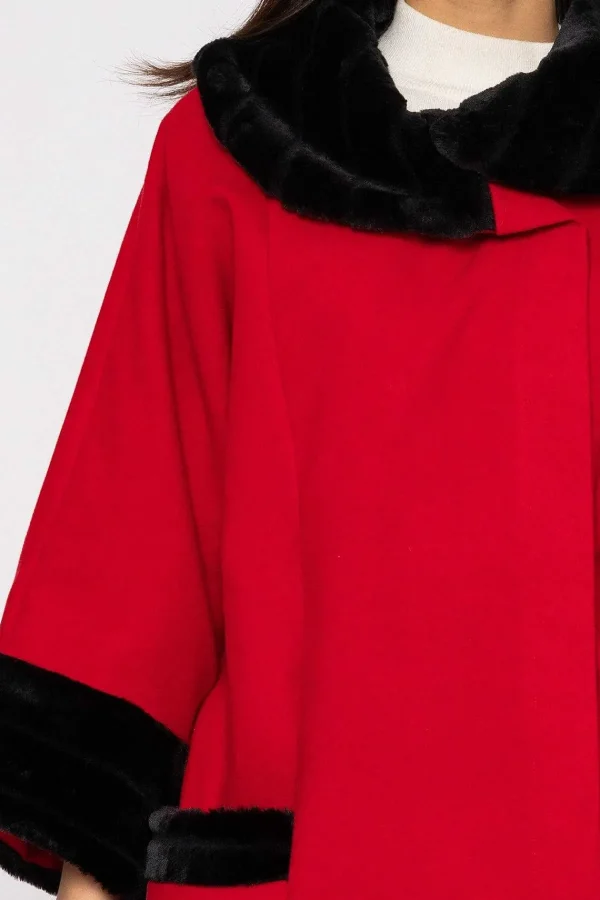 Pala D'oro Faux Fur Trim Jacket In Red*Women Coats & Jackets