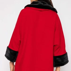 Pala D'oro Faux Fur Trim Jacket In Red*Women Coats & Jackets