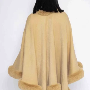 J'aime la Vie Faux Fur Trim Wrap In Camel*Women Coats & Jackets