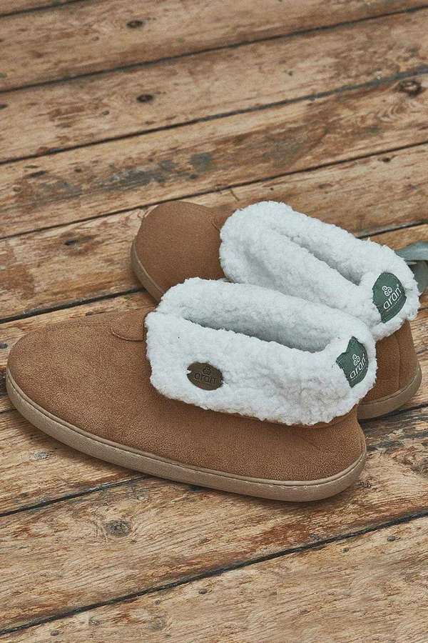 Aran Woollen Mills Faux Suede Adult Slipper Boots*Women Nightwear