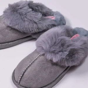 Cherish Accessories Faux Suede Mule In Grey*Women Nightwear