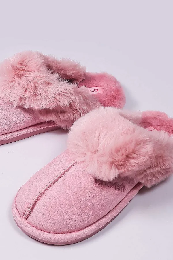 Cherish Accessories Faux Suede Mule In Pink*Women Nightwear