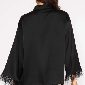 Pala D'oro Feather Cuff Shirt In Black*Women Tops & Blouses