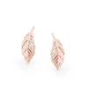 Tipperary Crystal Jewellery Feather Mini Stud Earrings In Rose Gold* Earrings