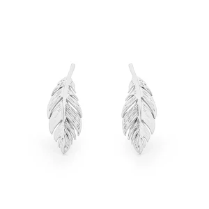 Tipperary Crystal Jewellery Feather Stud Earrings In Silver* Earrings