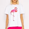 Pala D'oro Flamingo Printed T-Shirt In White*Women Tops & Blouses