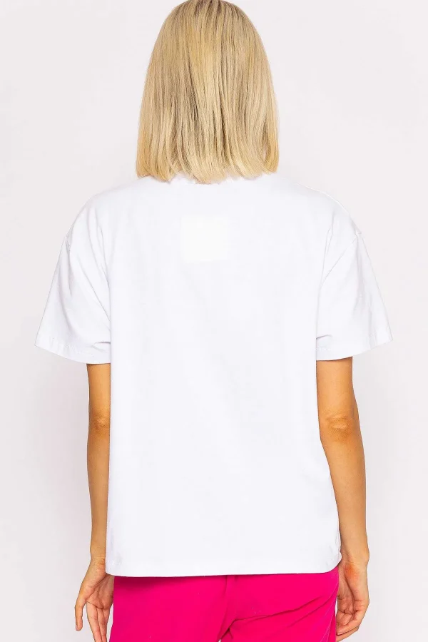 Pala D'oro Flamingo Printed T-Shirt In White*Women Tops & Blouses