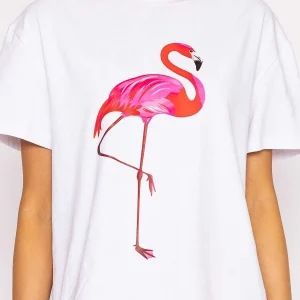 Pala D'oro Flamingo Printed T-Shirt In White*Women Tops & Blouses