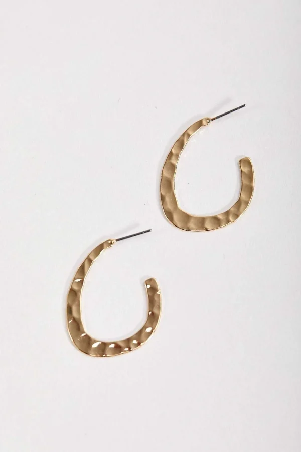 Soul Jewellery Flat Textured Open Hoop Earrings* Earrings