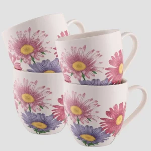 Belleek Floral Ceramic 4 Piece Mug Set* Homeware