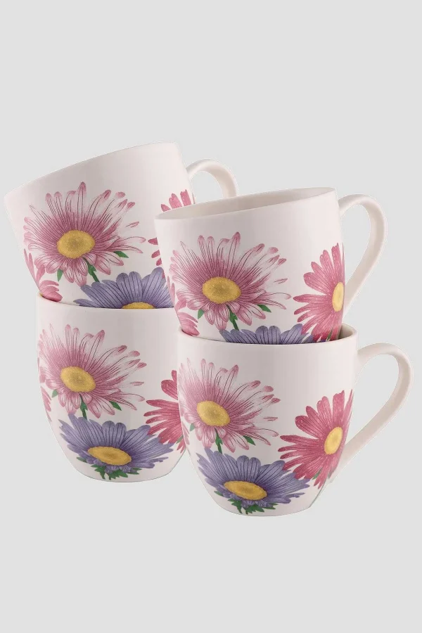 Belleek Floral Ceramic 4 Piece Mug Set* Homeware