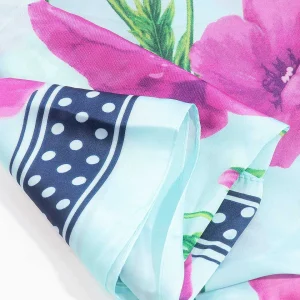 SOUL Accessories Floral Polka Boarder Scarf In Blue* Accessories