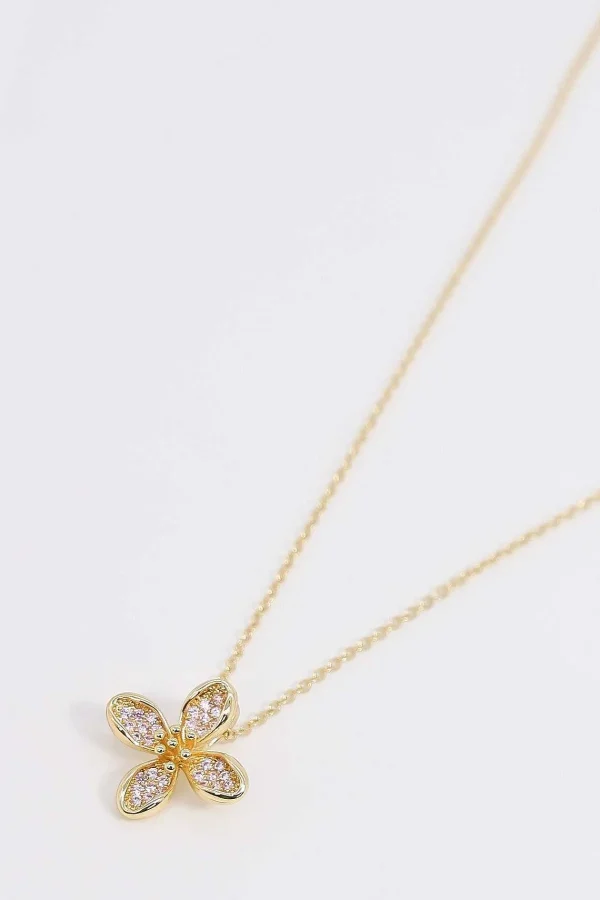 Joularie Flower Necklace In Gold* Necklaces