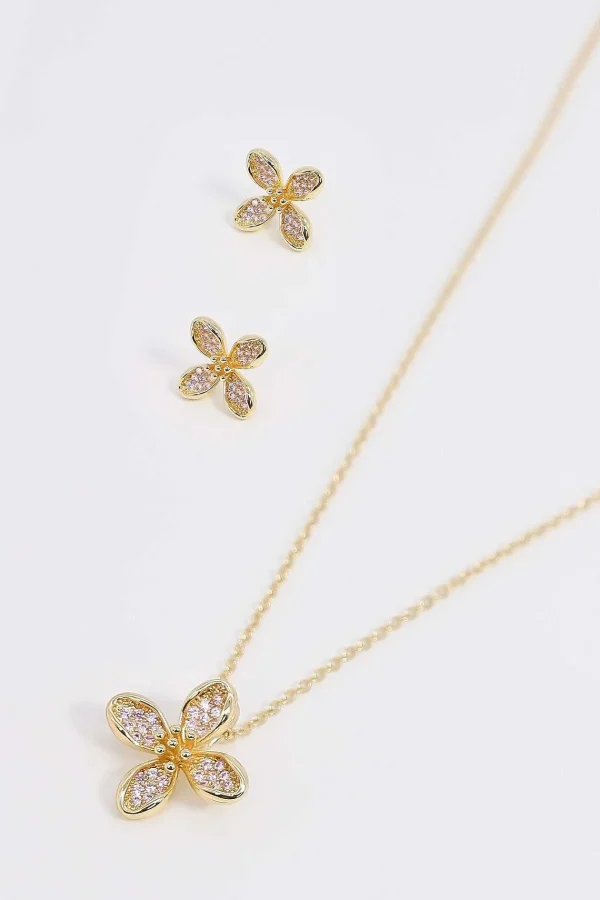 Joularie Flower Necklace In Gold* Necklaces