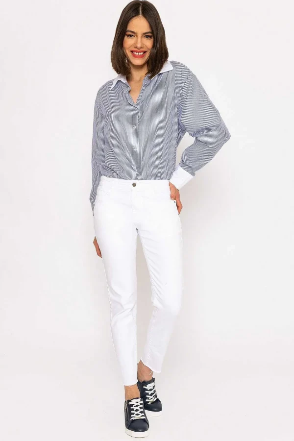 Kalisson Frayed Hem Jeans In White*Women Jeans & Trousers