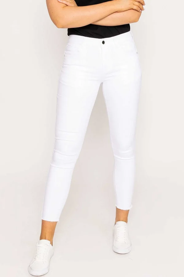 Kalisson Frayed Hem Jeans In White*Women Jeans & Trousers