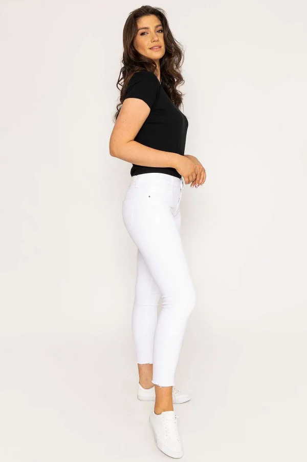 Kalisson Frayed Hem Jeans In White*Women Jeans & Trousers