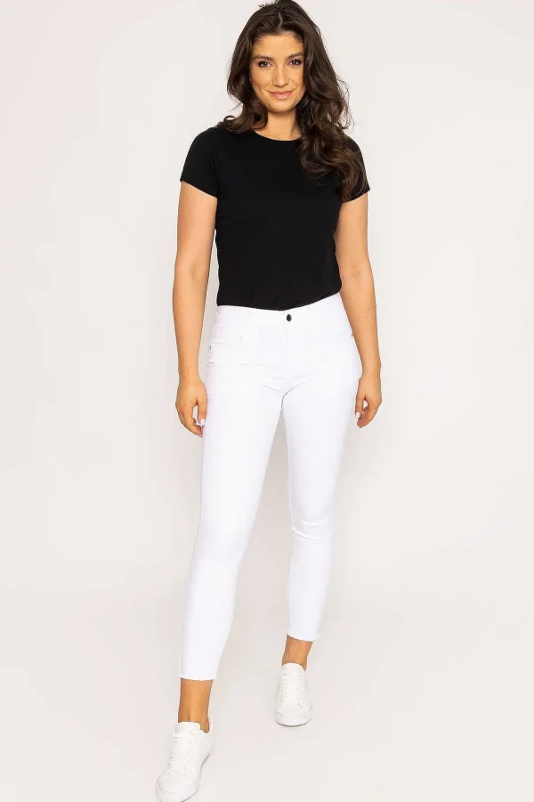 Kalisson Frayed Hem Jeans In White*Women Jeans & Trousers