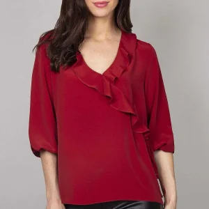 Rowen Avenue Frill Blouse In Burgundy*Women Tops & Blouses