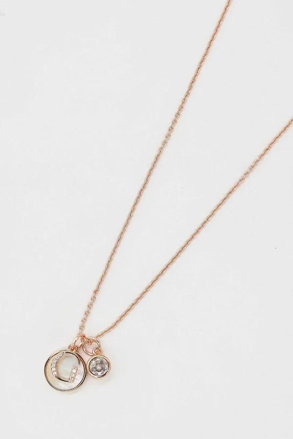 Cherish G Initial Necklace In Rose Gold* Jewellery