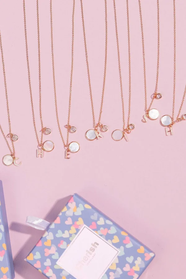 Cherish G Initial Necklace In Rose Gold* Jewellery