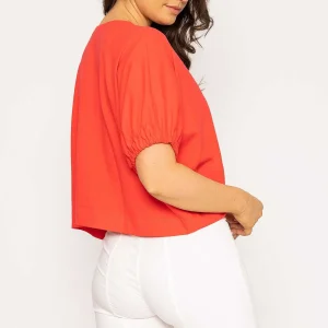 Peruzzi Gathered Cuff Top In Mandarin*Women Tops & Blouses