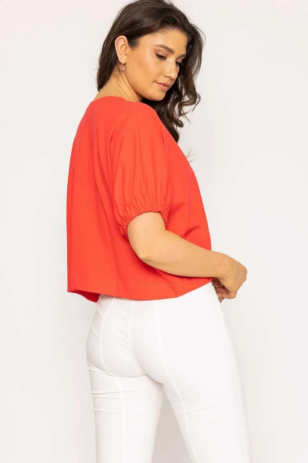 Peruzzi Gathered Cuff Top In Mandarin*Women Tops & Blouses