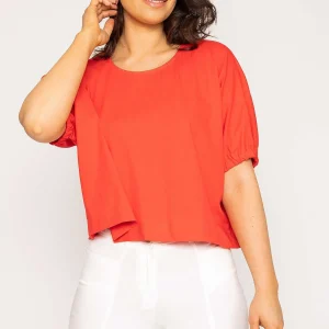 Peruzzi Gathered Cuff Top In Mandarin*Women Tops & Blouses