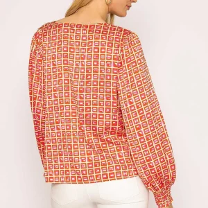 Rowen Avenue Geo Print Blouse In Red*Women Tops & Blouses