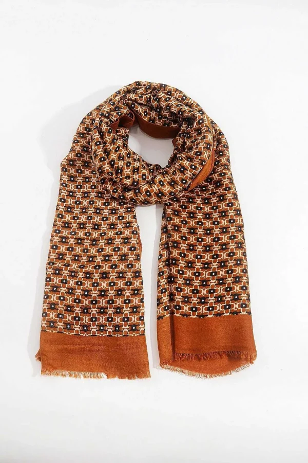 SOUL Accessories Geo Print Scarf In Brown* Accessories