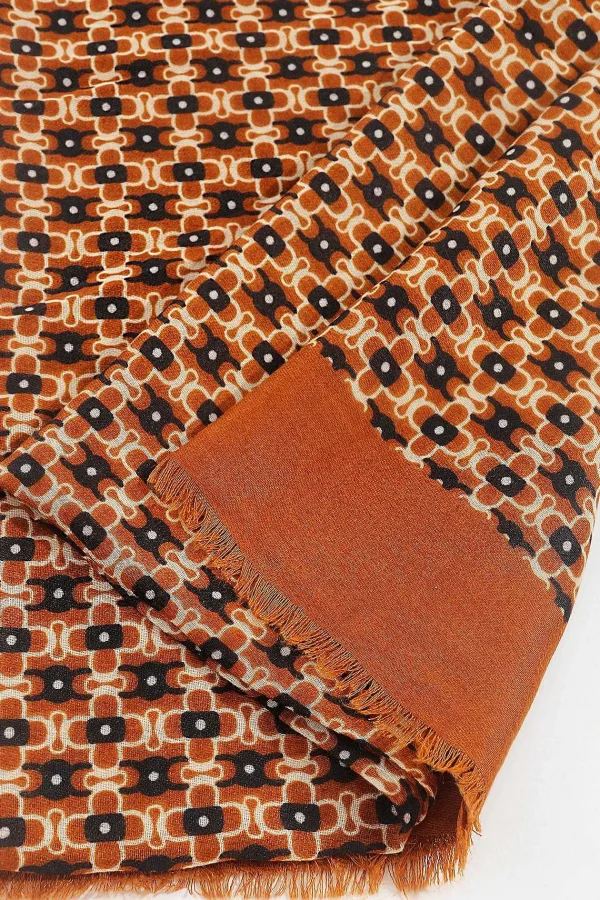 SOUL Accessories Geo Print Scarf In Brown* Accessories